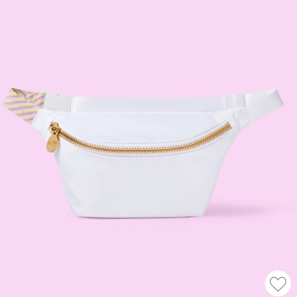 Stoney Clover Lane White Mini Fanny Pack with Gold Zipper